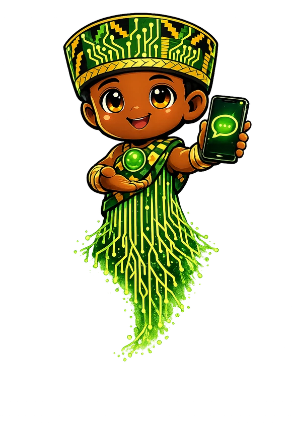 OHENE holding a phone